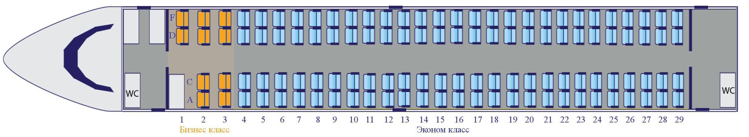 Схема салона самолета эмбраер 190