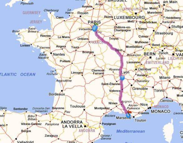 Карта от парижа до марселя