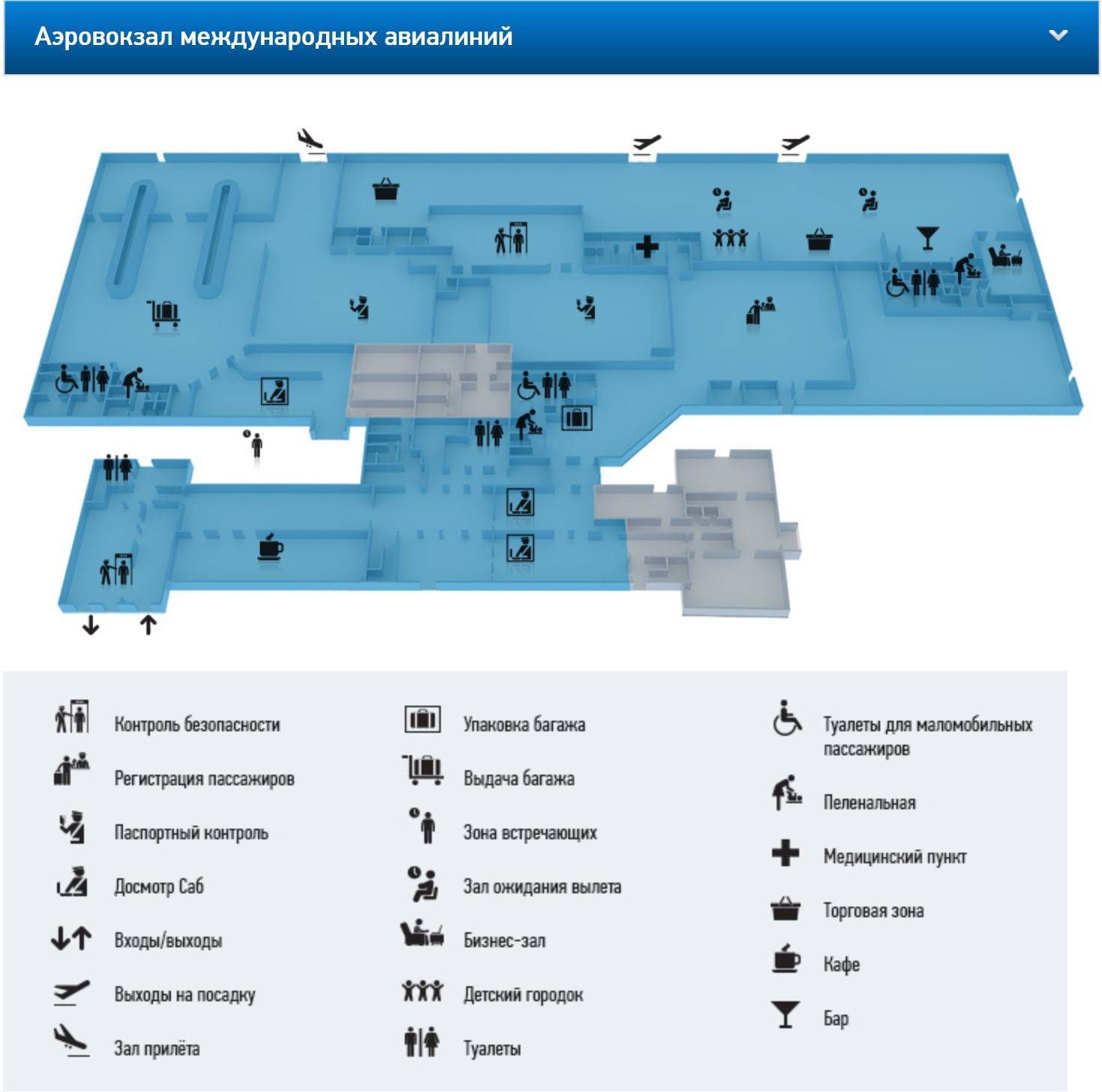 Карта аэропорта Краснодара «Пашковский»