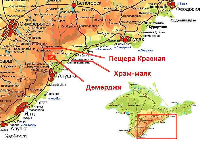 Где находится крым - подробная карта побережья с городами и поселками (сезон 2022)