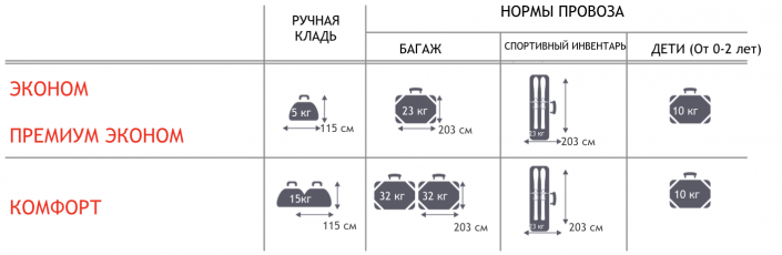 Ручная кладь уральские авиалинии габариты в 2024