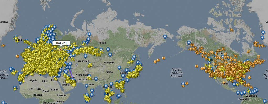 Как узнать сколько самолетов сейчас одновременно в небе