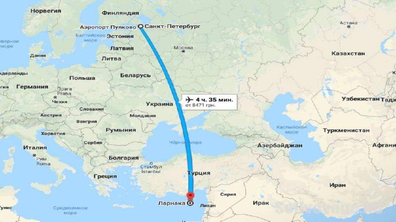Сколько лететь до Кипра из Питера
