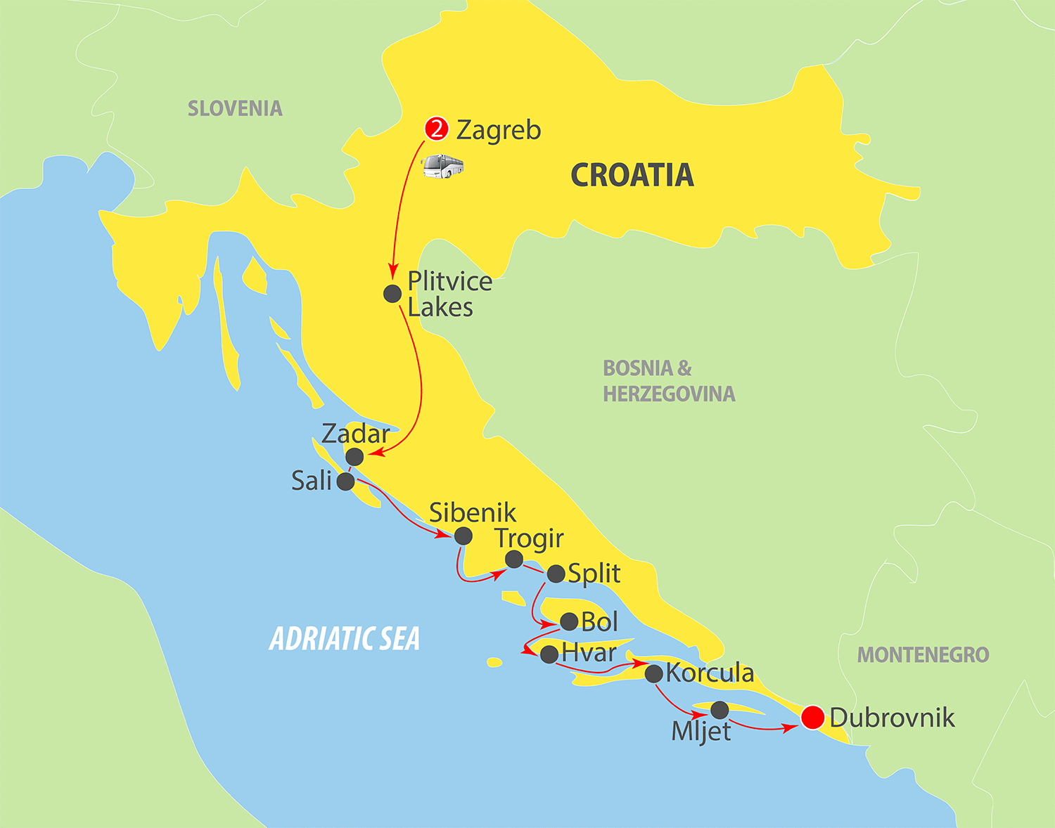 Аэропорты хорватии на карте. список аэропортов хорватии