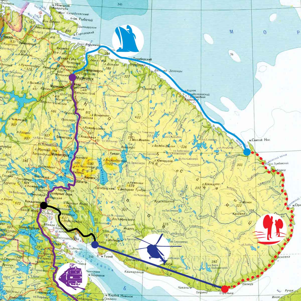 Карта рек мурманской области