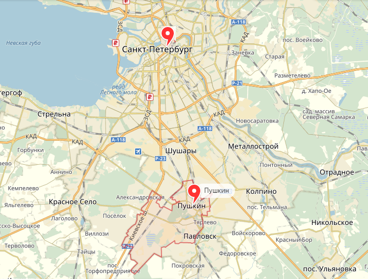 Карта павловска ленинградской области с улицами и домами