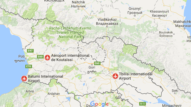 Аэропорты Грузии: список, расположение на карте