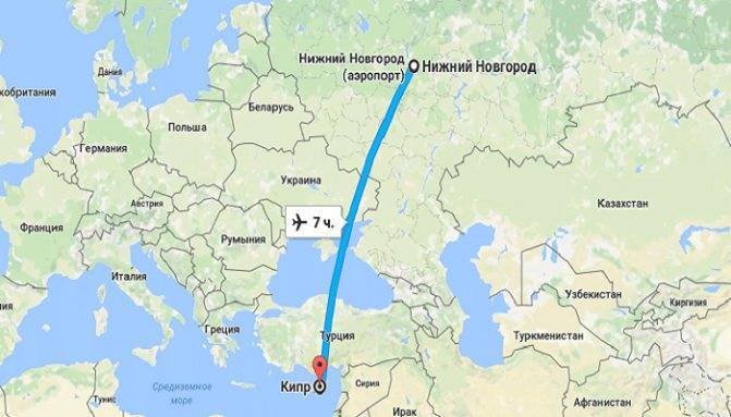 Сколько лететь до кипра — время полёта из городов россии