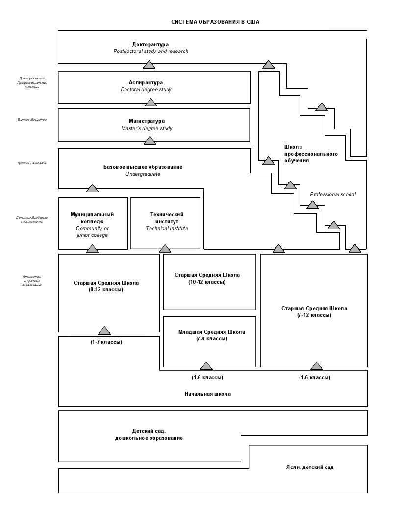 Система образования сша схема