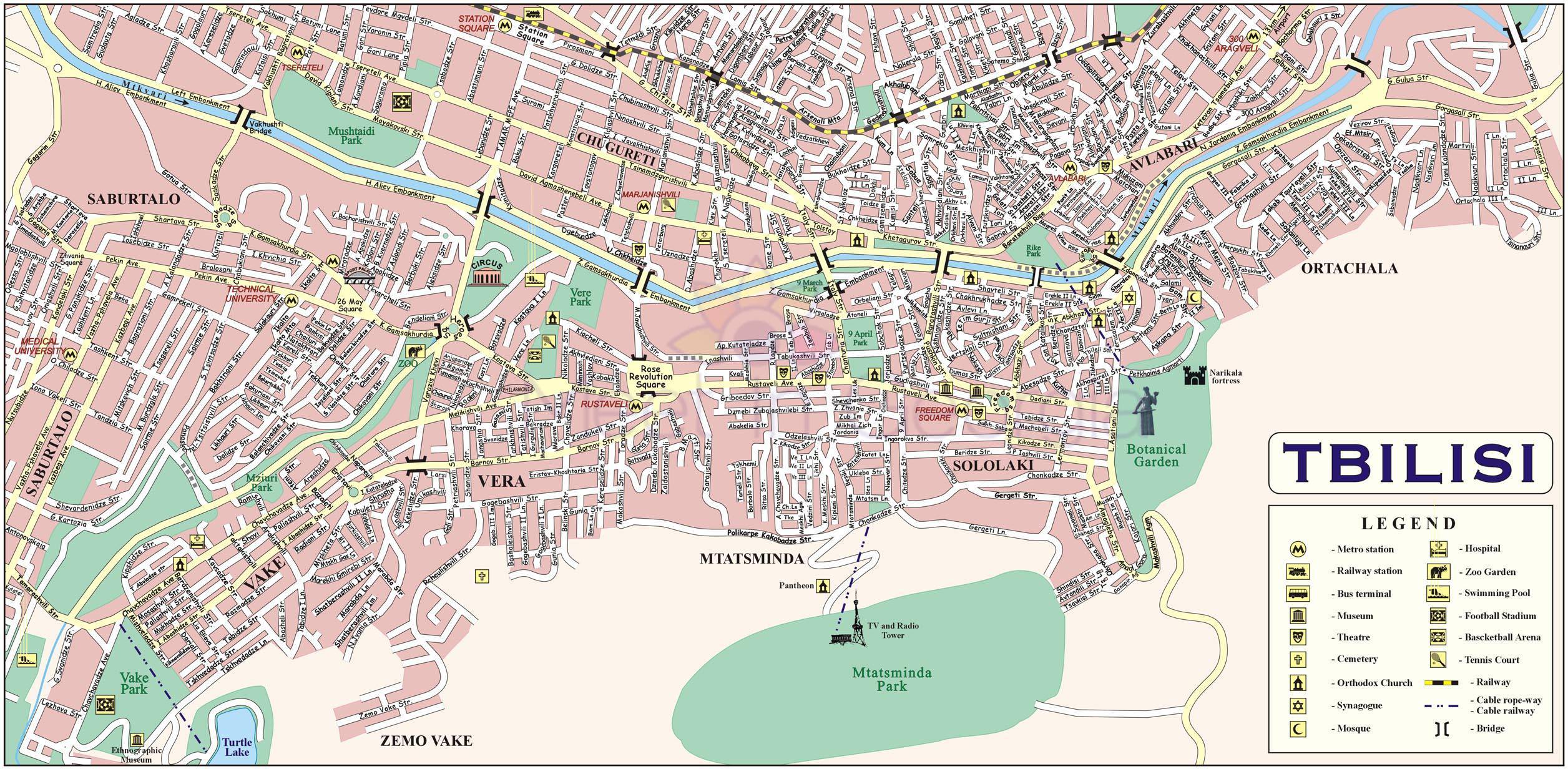 Достопримечательности грузии на карте с адресами и фото