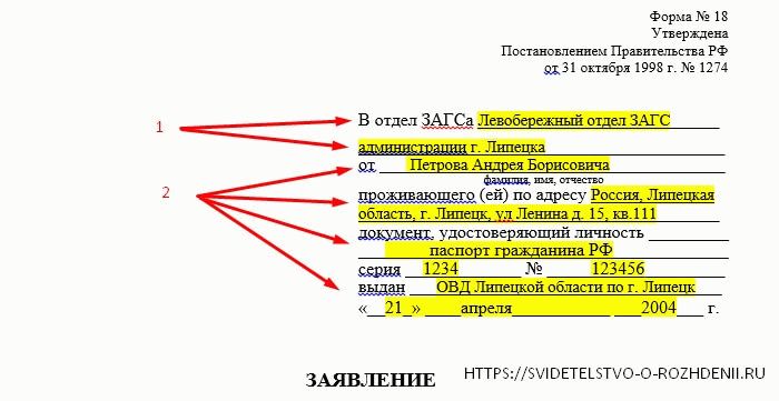 Правила заполнения заявления на рвп