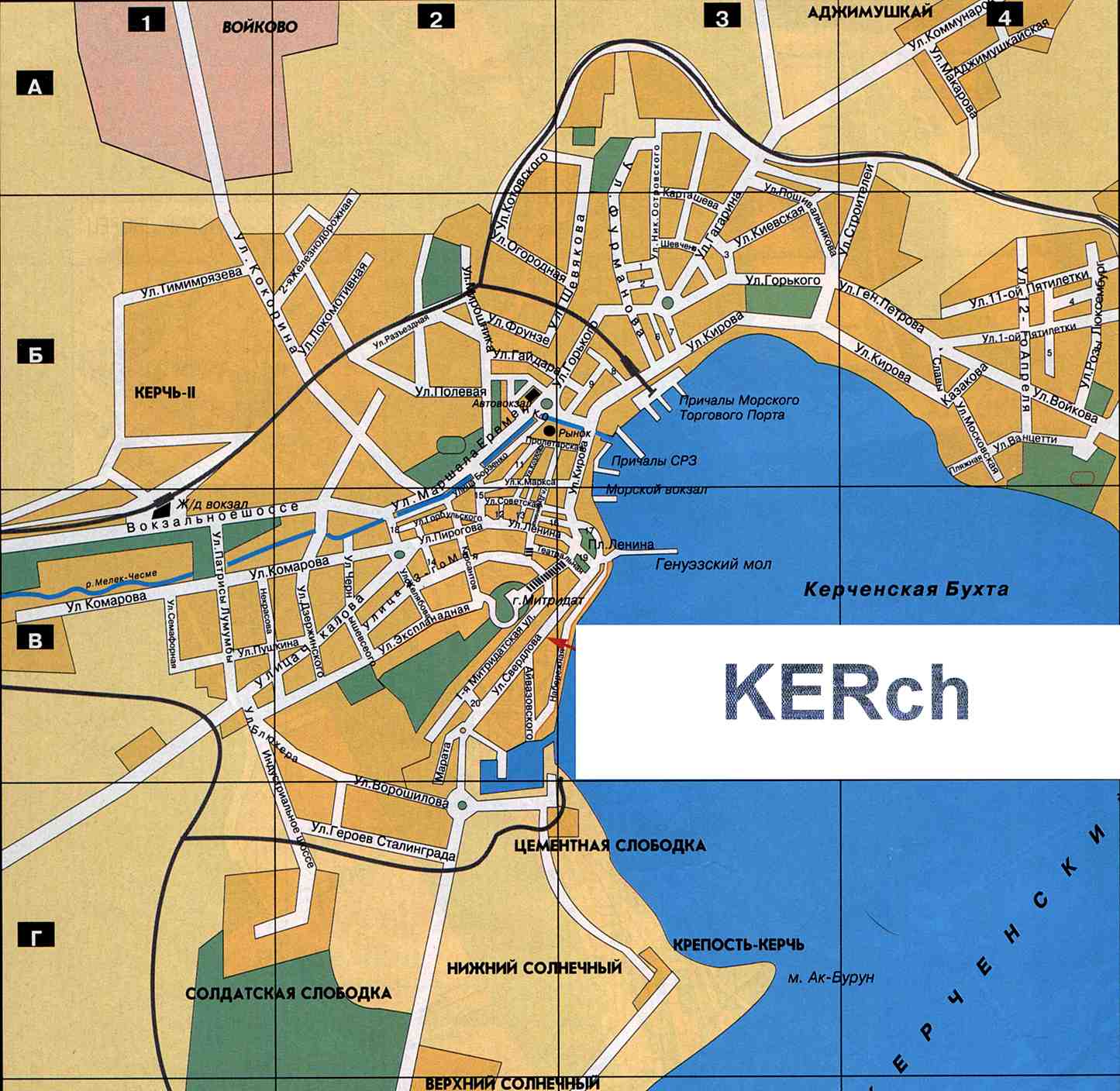 Карта керчь подробная с улицами и номерами домов