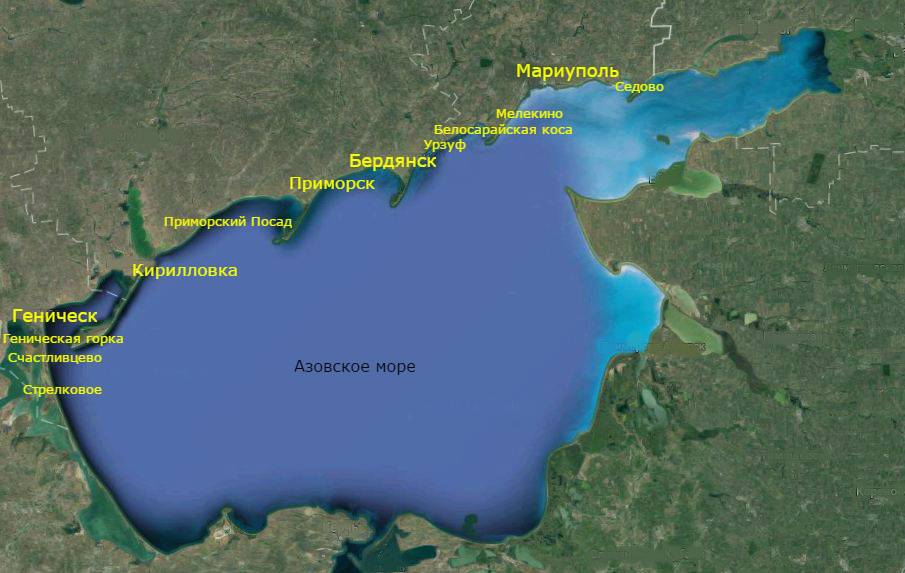 Азовское море: карта побережья россии (курорты, отдых) (сезон 2022)