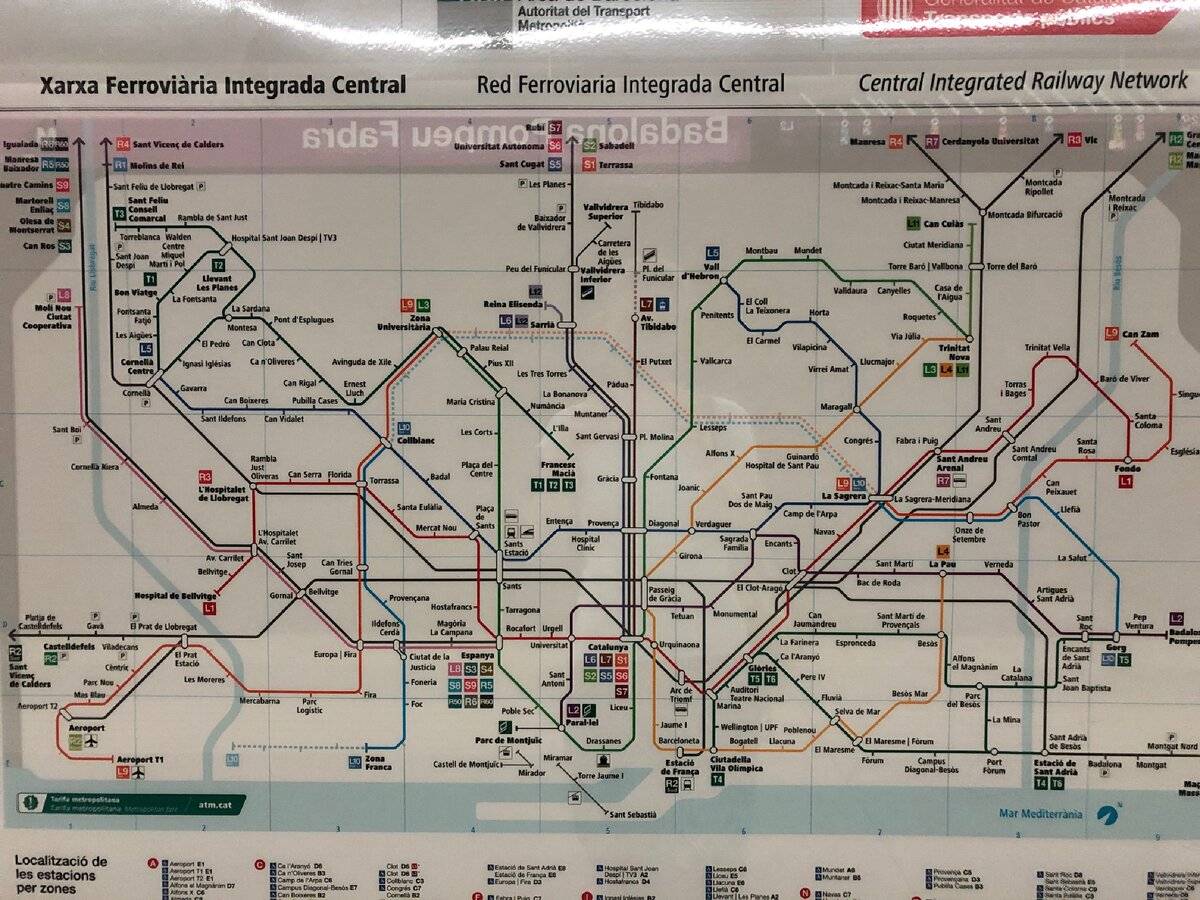 Барселона - карта метро | детальная карта метрополитена барселоны для печати или скачивания | подземка барселоны