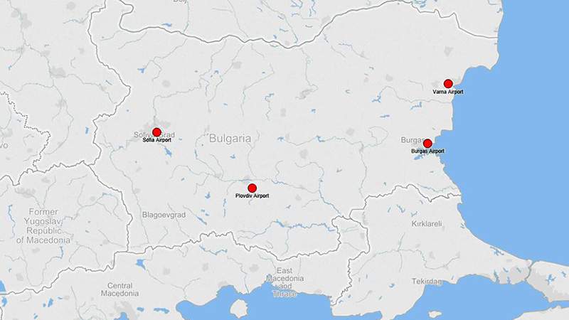 Аэропорты болгарии на карте страны, дешевые авиабилеты онлайн