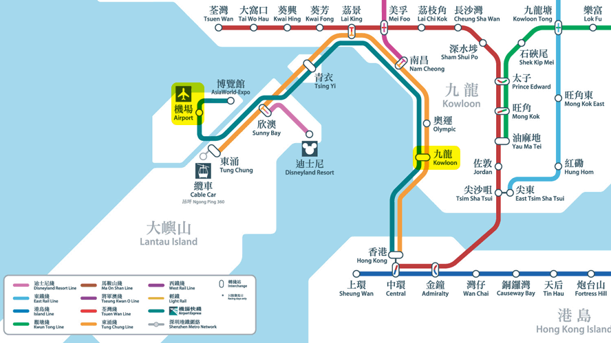 Метро в гонконге схема