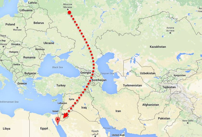 Сколько часов лететь от Москвы до Израиля