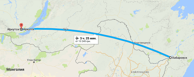 Сколько от иркутска до москвы на самолете