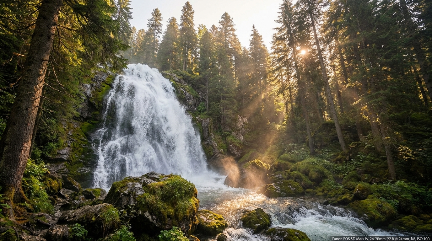 Водопад в Кавказском заповеднике под Сочи
