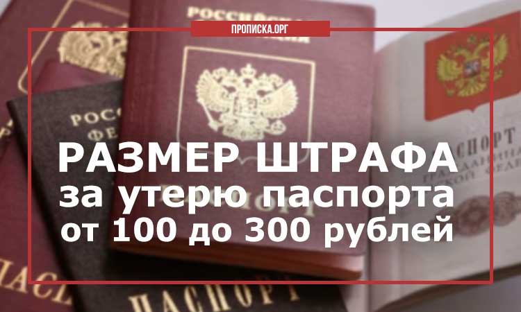 Штраф за утерю паспорта в 2020 году