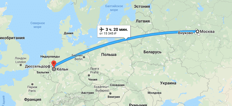 Время полета Москва — Аликанте