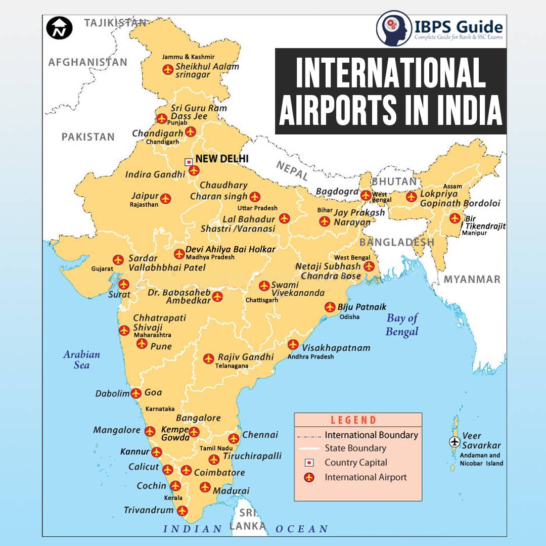 Международные аэропорты индии на карте