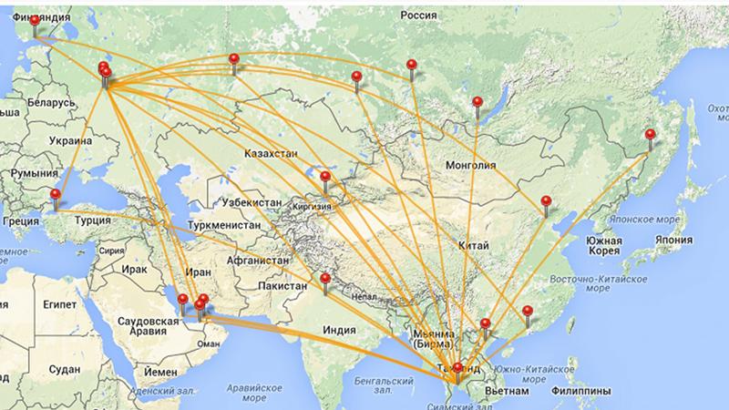Расстояние до таиланда на самолете время перелета | авиакомпании и авиалинии россии и мира