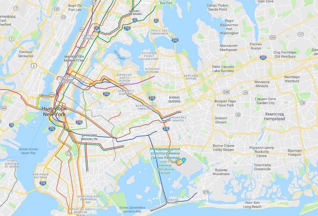 Аэропорты нью-йорка на карте | нью-йорк
