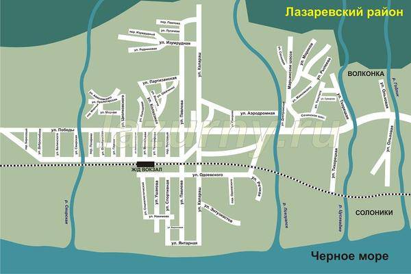 Карта поселка лазаревское