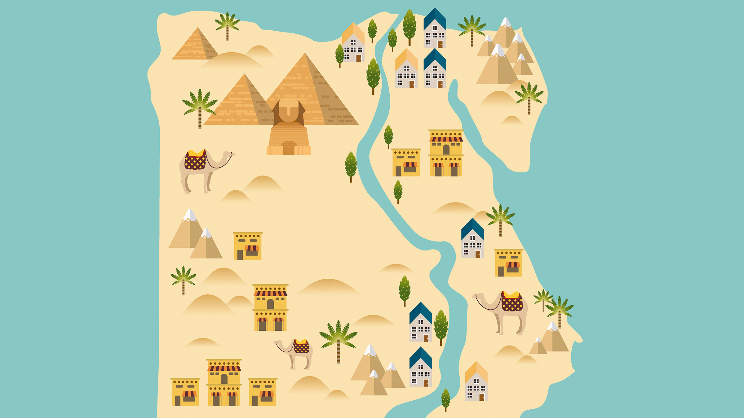 Карта путешествий по древнему Египту