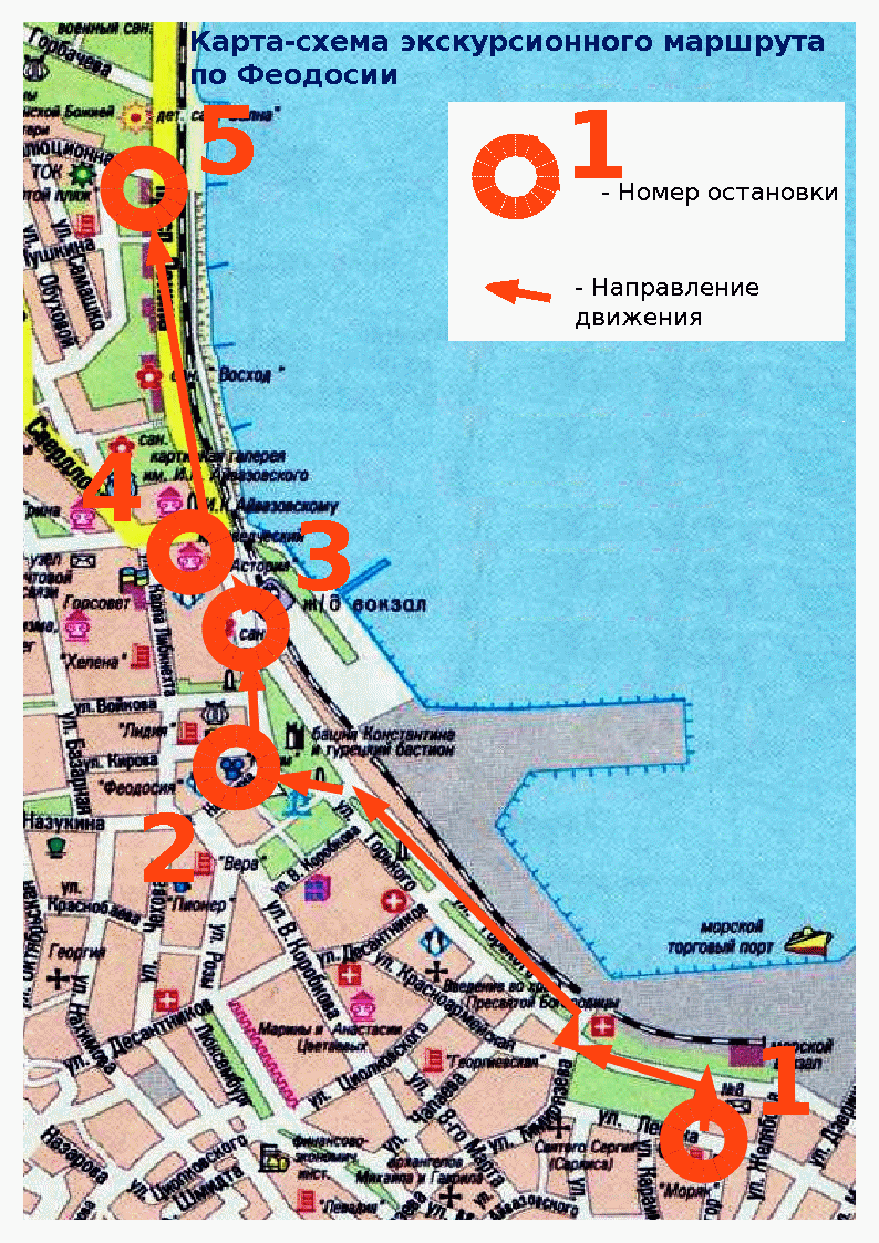 Карта феодосии с отелями и гостевыми домами