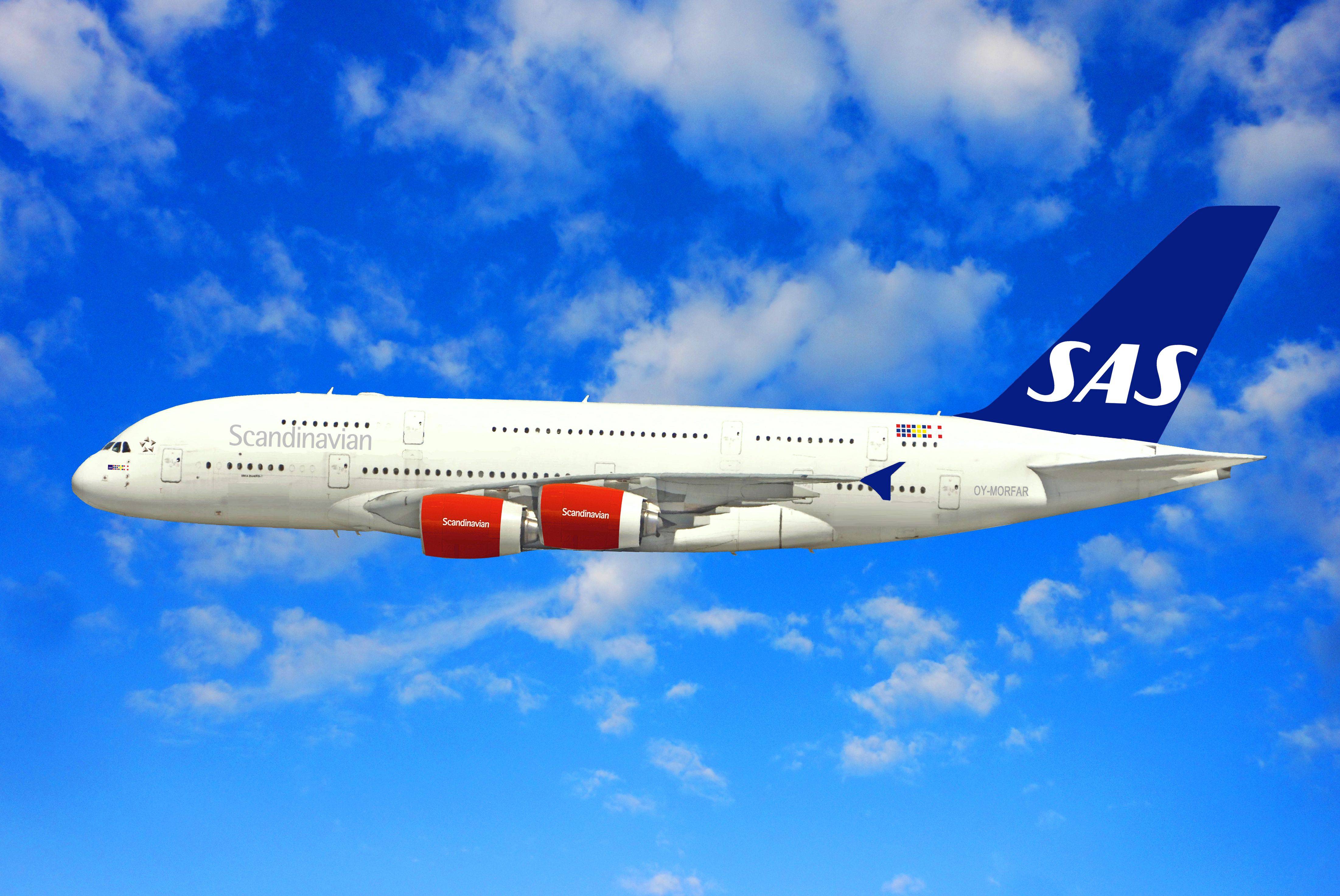 380 страна. Системы авиалиний. Scandinavian Airlines. Графический дизайн Аэробус.