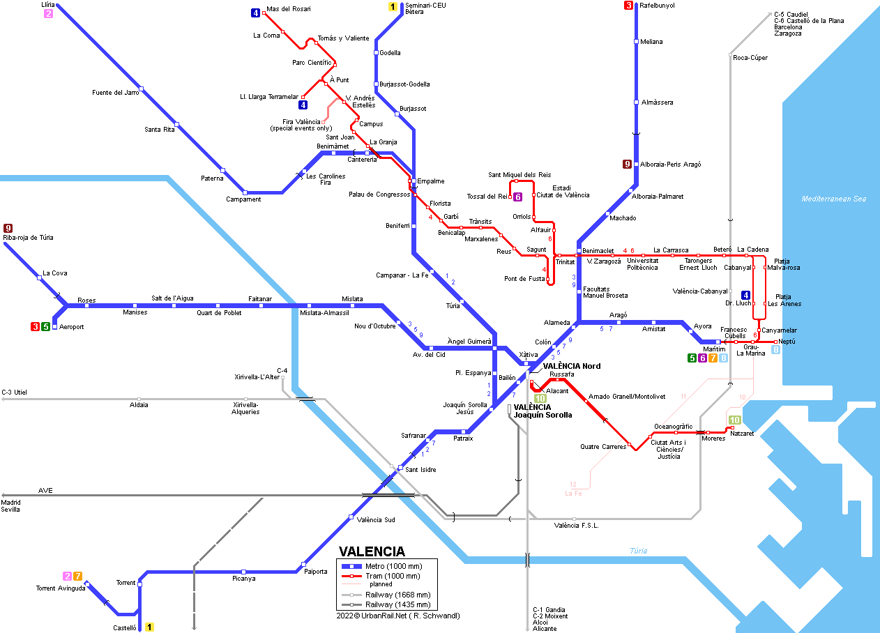 Схема метро испании