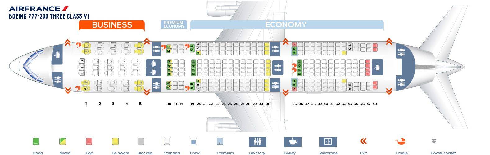 Boeing 777 300er схема мест салона