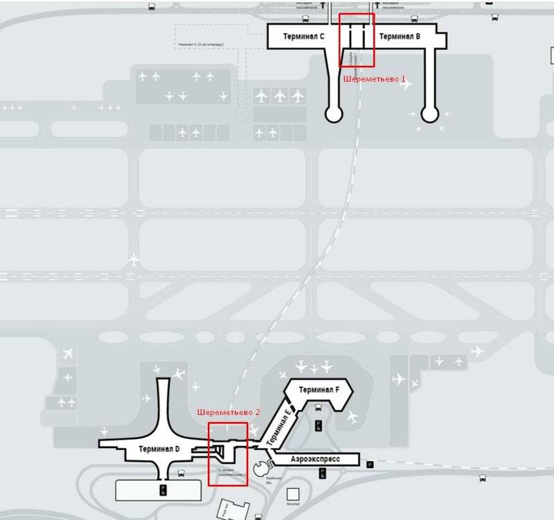 Схемы проезда и парковки в аэропрту шереметьево