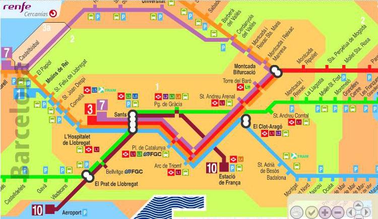 Схема транспорта барселоны