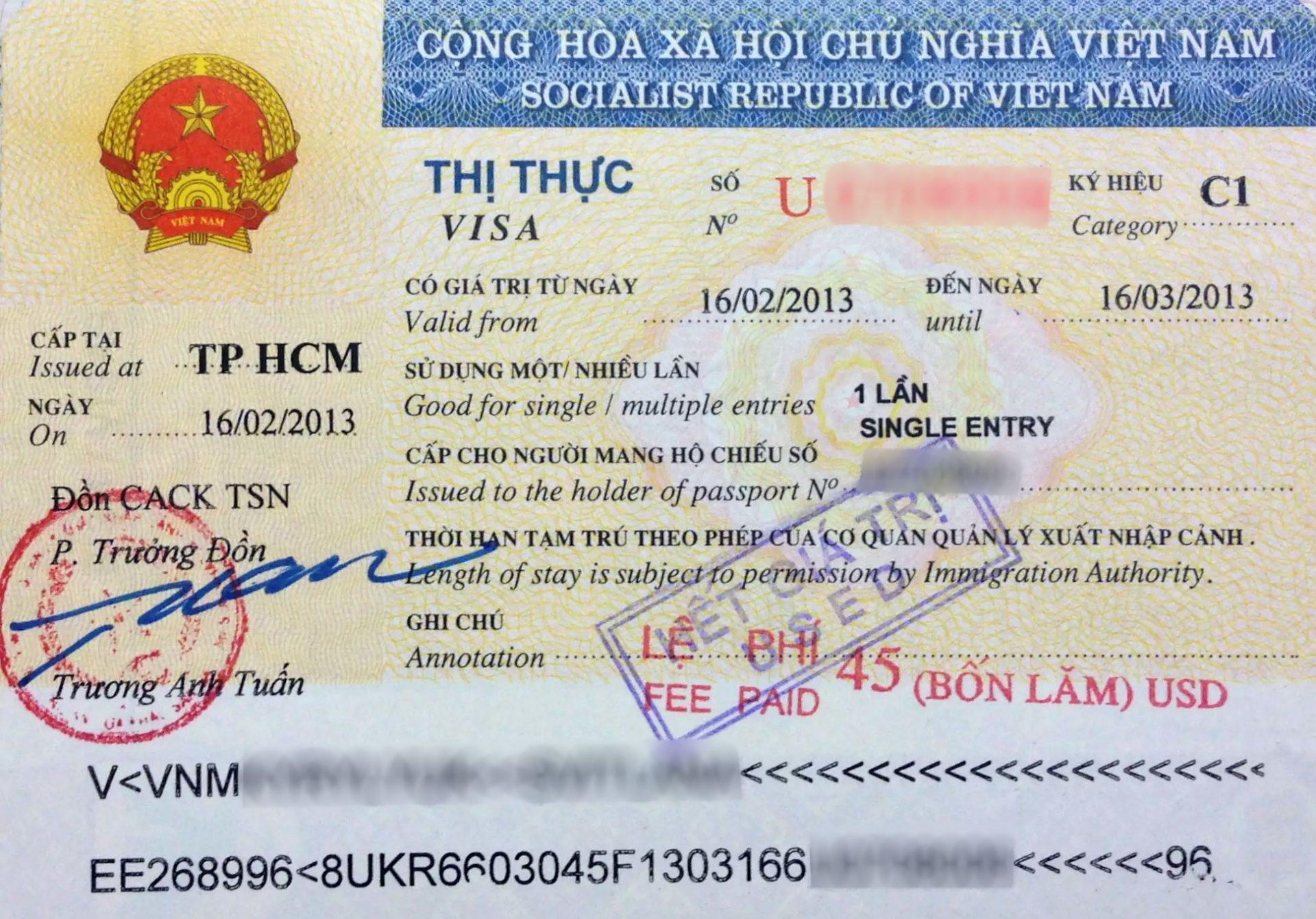 Виза во вьетнам 2020 для россиян и соседей самостоятельно — туристим