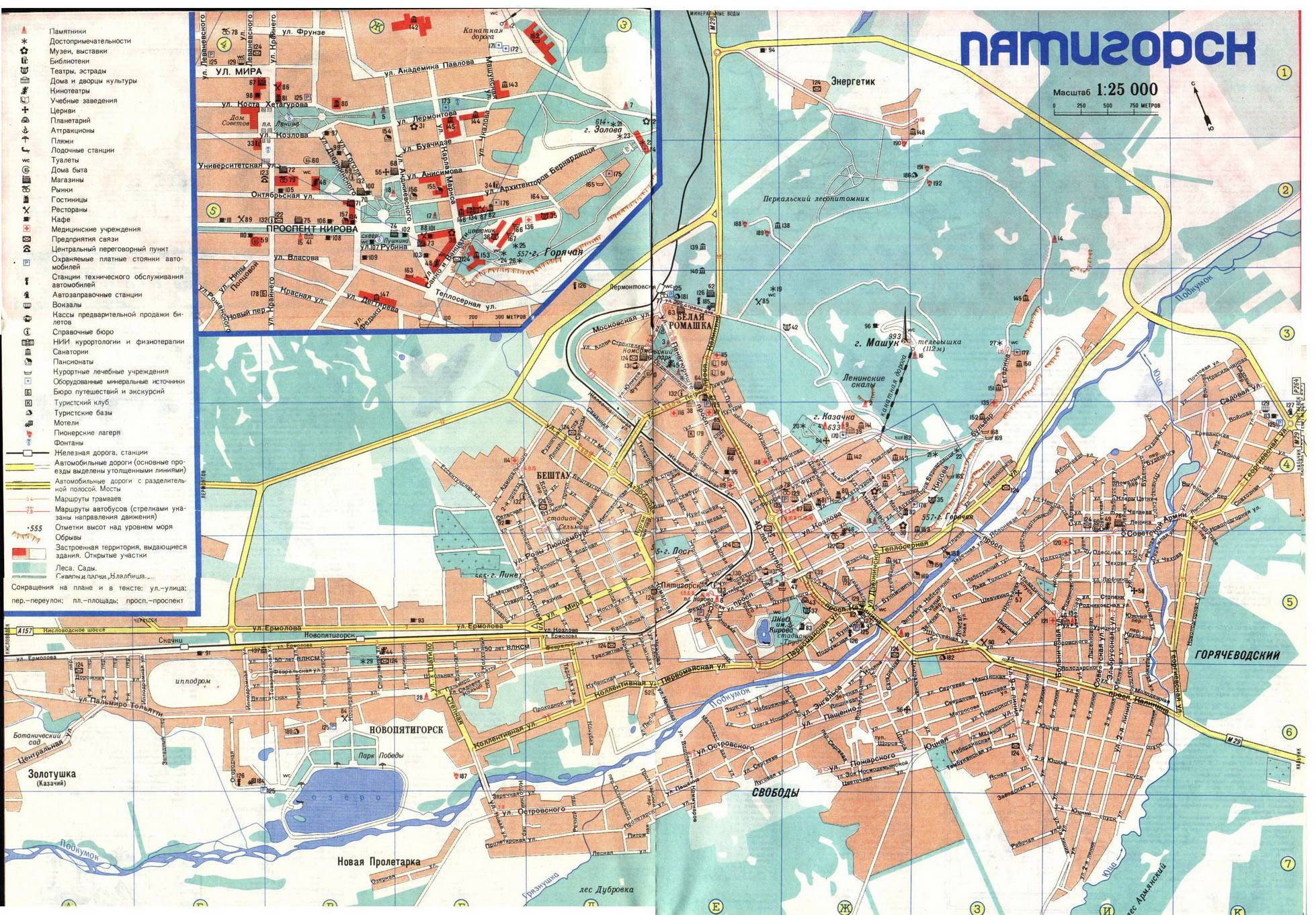 Пятигорск достопримечательности на карте фото с описанием и фото