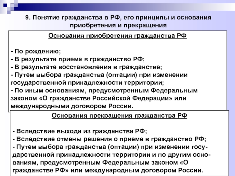 Понятие и принципы гражданства в российской федерации