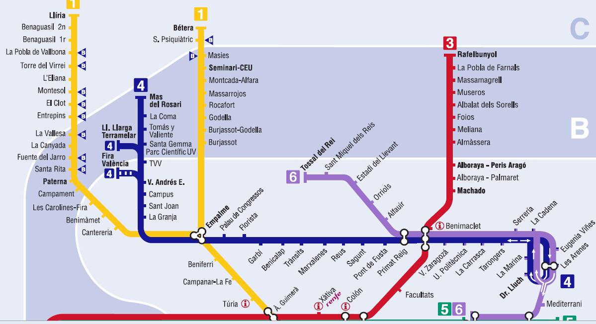 Схема метро испании