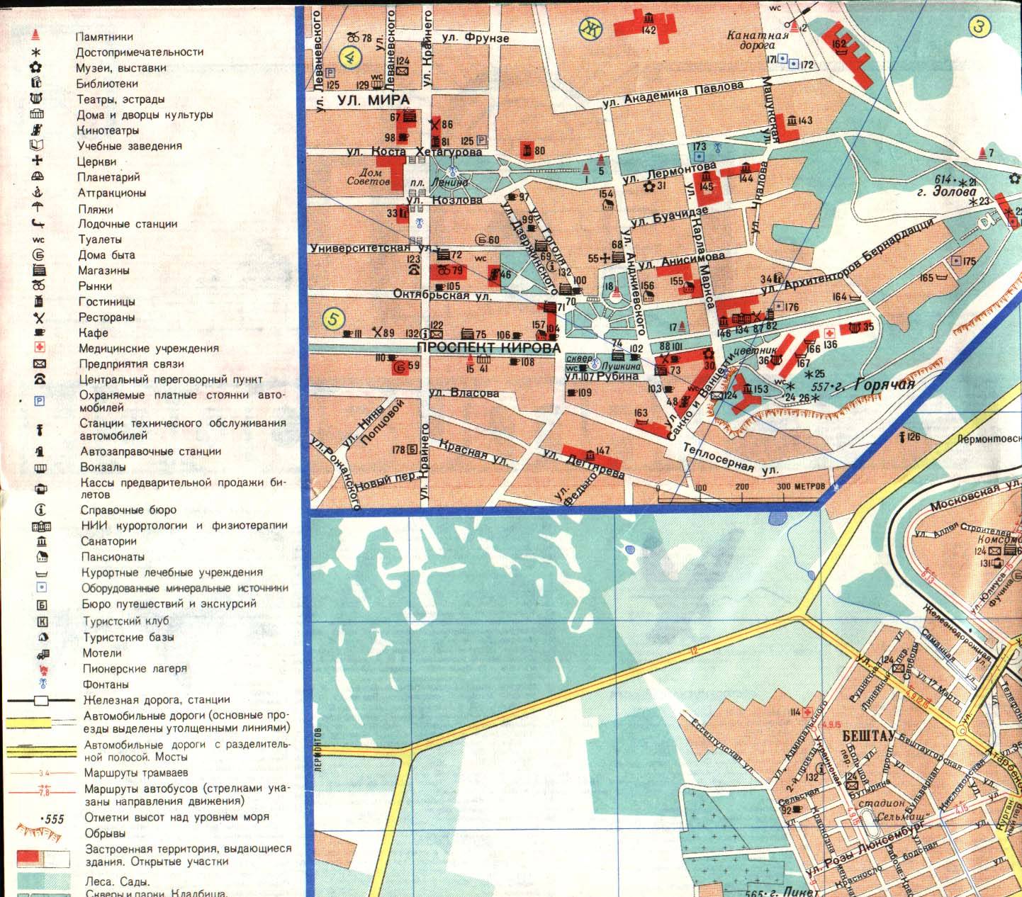 Карта города с улицами пятигорска с номерами домов