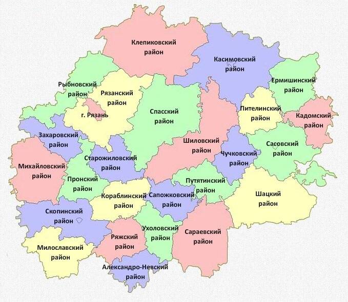 Спутниковая карта рязанской области с районами и деревнями подробная