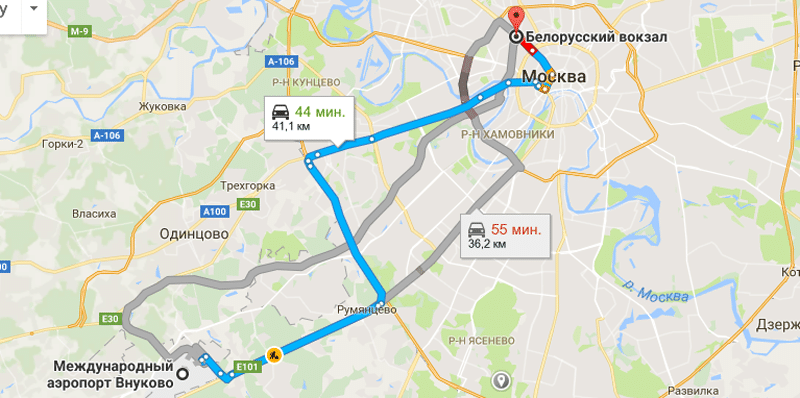 Как доехать с павелецкого вокзала до аэропорта внуково: расстояние между ними