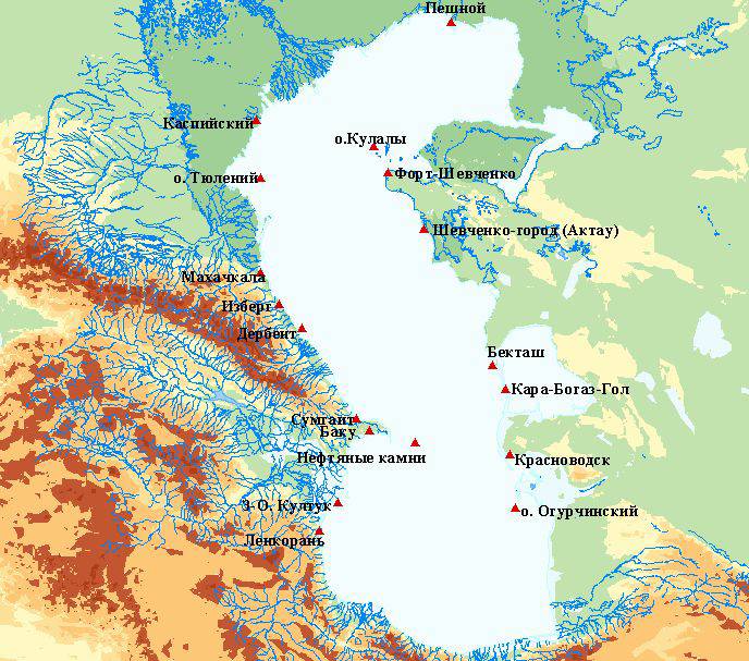 Карта каспийского побережья россии с курортами - туристический блог ласус