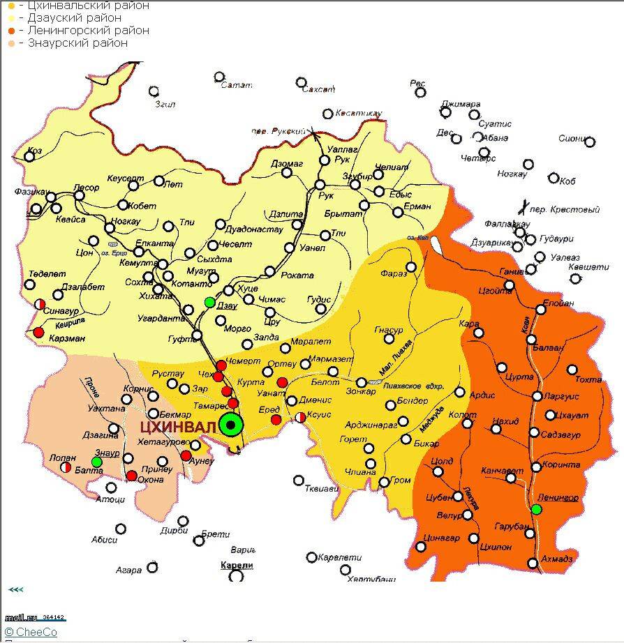 Карта южной осетии онлайн