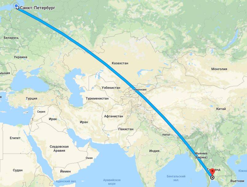 Сколько добираться на самолете. Траектория полета Москва Тайланд Бангкок. Маршруты самолетов. Путь перелёта из Таиланда в Санкт-Петербурге. Москва Бангкок путь самолета.