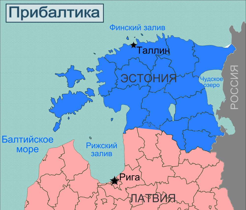 Карта современной прибалтики