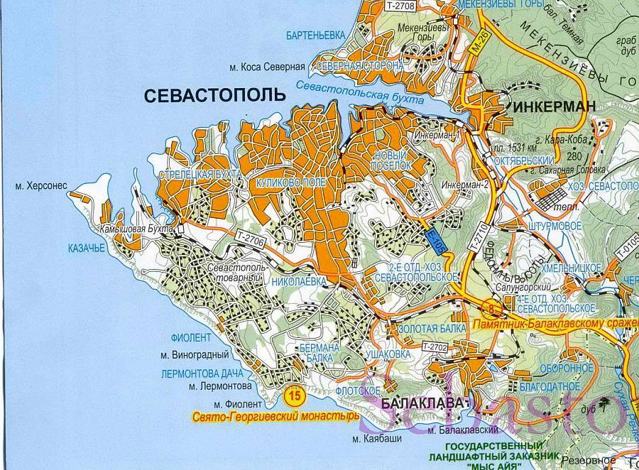 Карта улицы севастополя