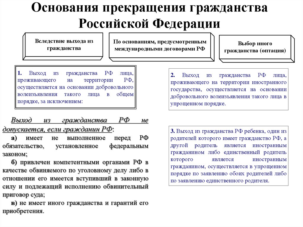 Основания приобретения гражданства схема