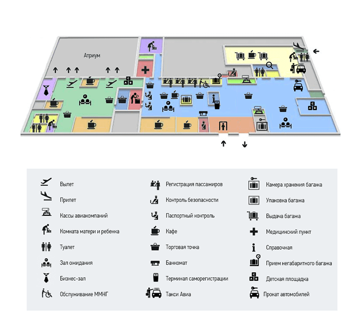 Аэропорт толмачево терминал б схема